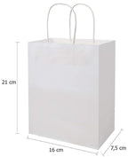 Bolsas de papel kraft con manillas | 16x21 | blanco | 100 unidades