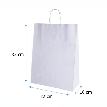 Bolsas De Papel Kraft Blanco 22x32 (100 Unidades)