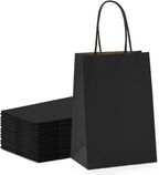 Bolsas de papel kraft con manillas | 16x21 | negro | 100 unidades
