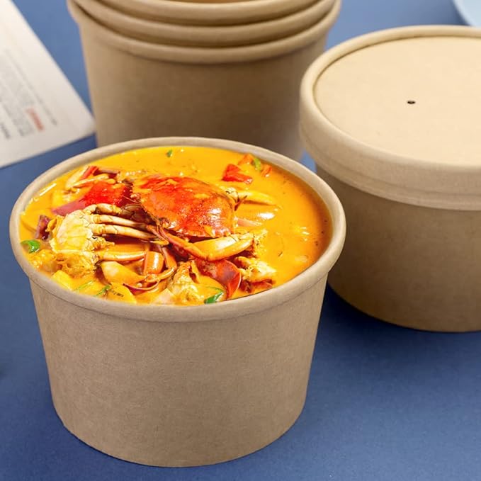 Pote kraft con tapa | 8oz | 100 unidades
