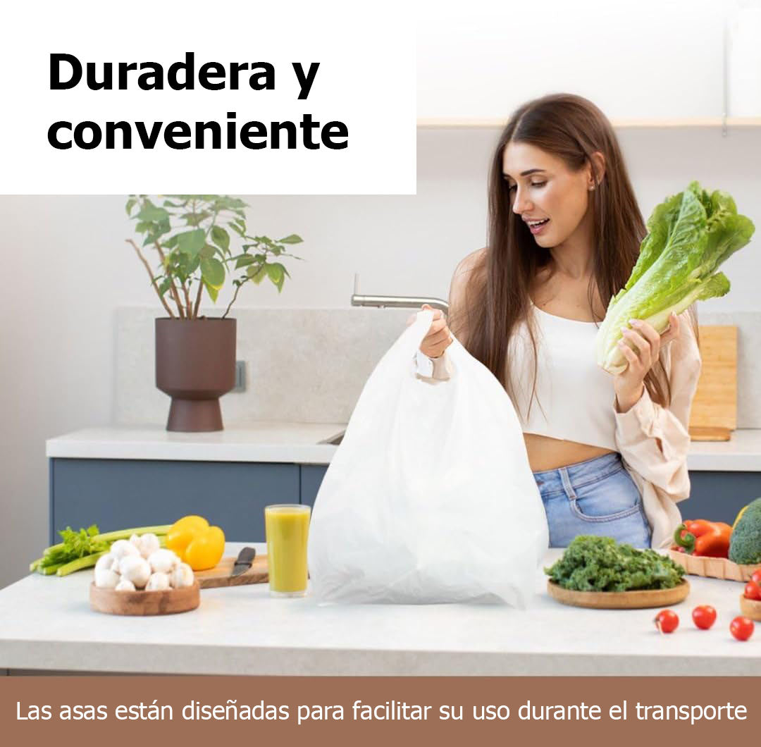 Bolsas tipo camiseta | plástico | blanco | 500 unidades