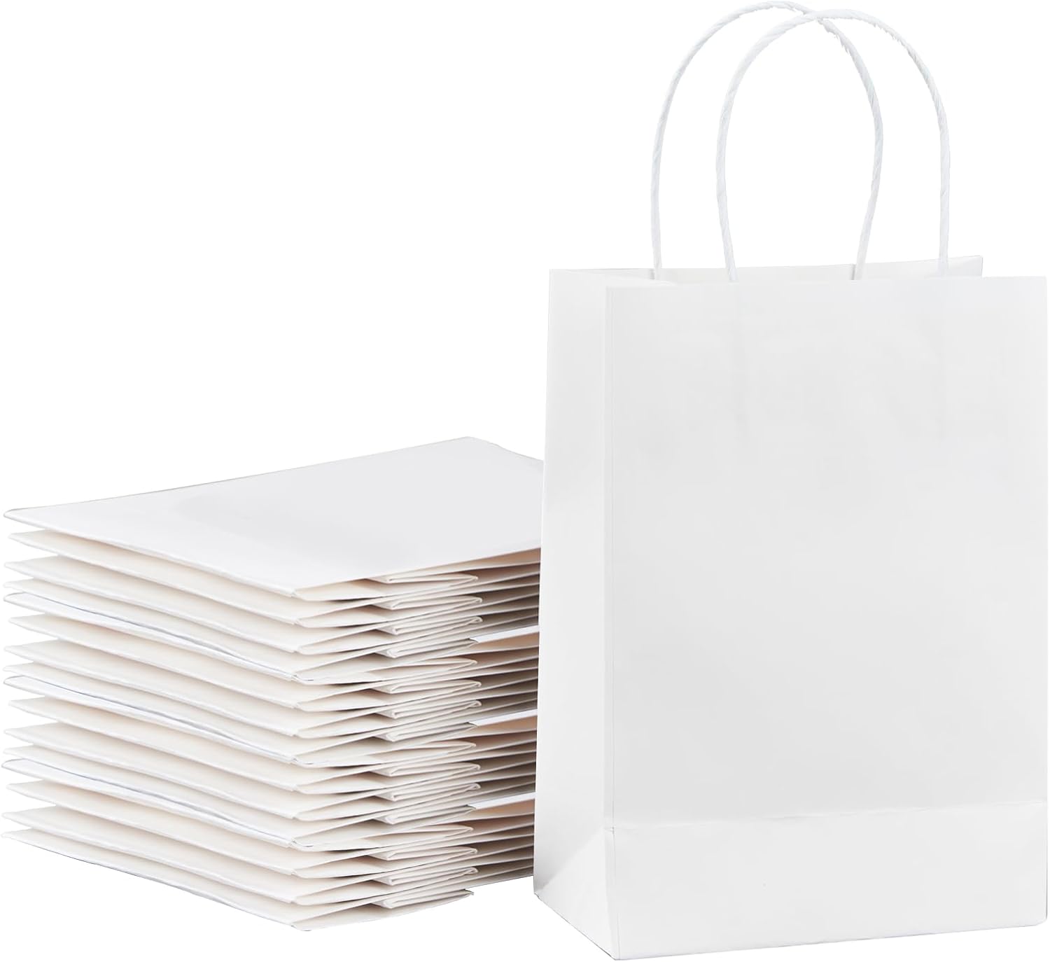 Bolsas de papel kraft con manillas | 16x21 | blanco | 100 unidades