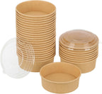 Envase bowl kraft con tapa Pet | 1300ml | 100 unidades