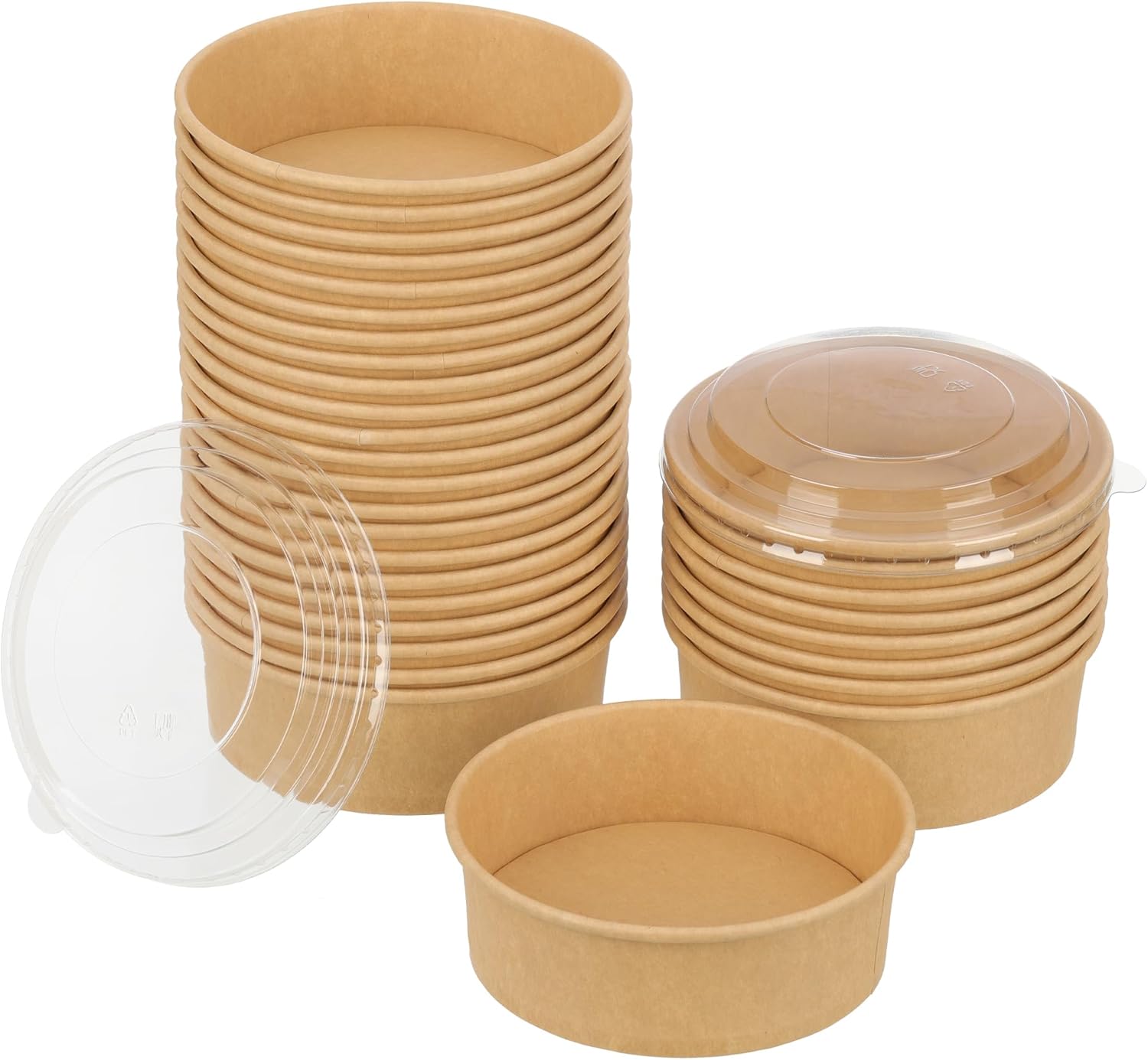 Envase bowl kraft con tapa Pet | 1300ml | 100 unidades