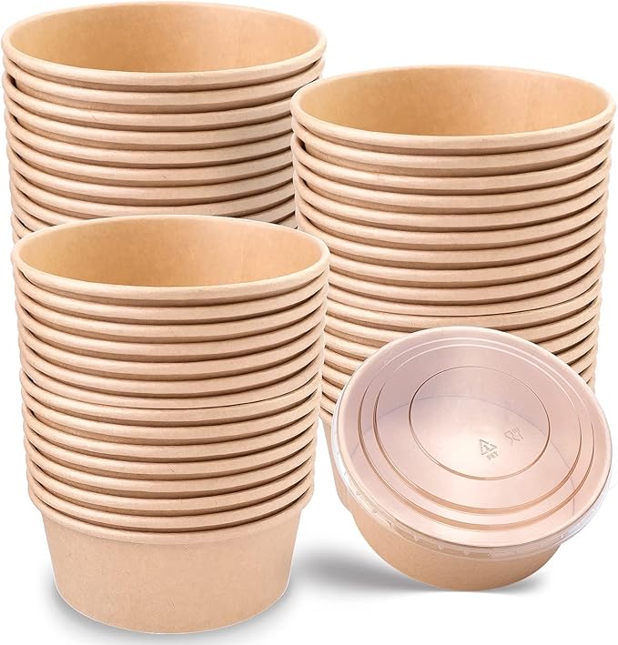 Envase bowl kraft con tapa Pet | 750ml | 100 unidades