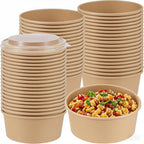 Envase bowl kraft con tapa Pet | 500ml | 100 unidades