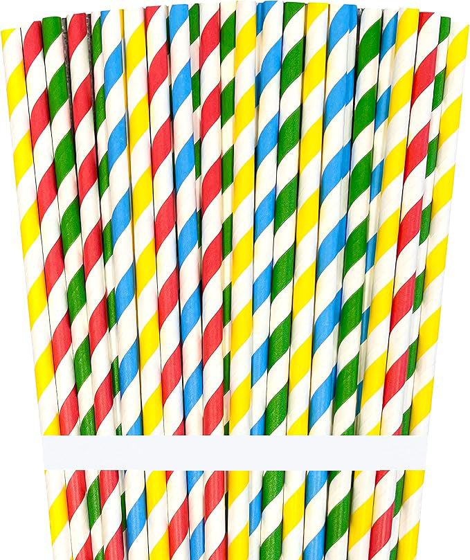 Bombilla de polipapel bicolor | 6mm | 100 unidades