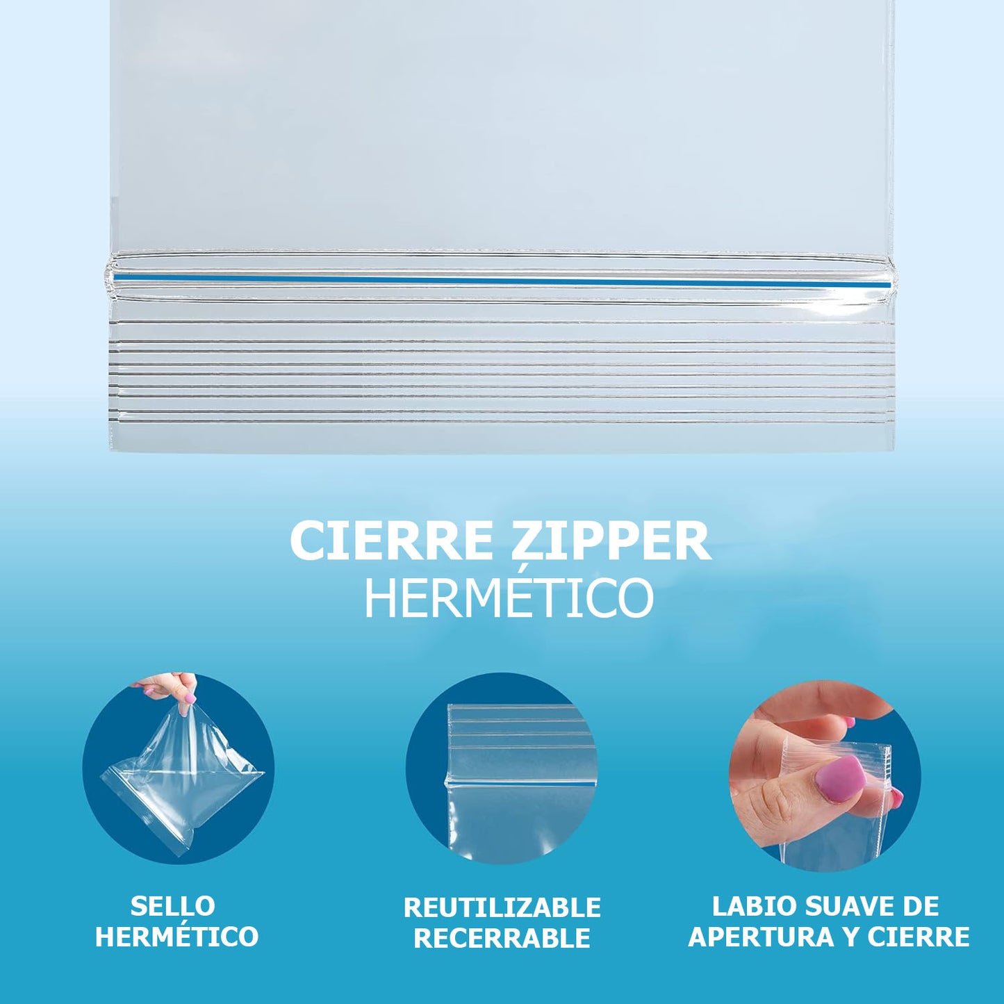 Bolsas Ziploc Con Cierre Zipper Distintas Medidas (100 unidades)