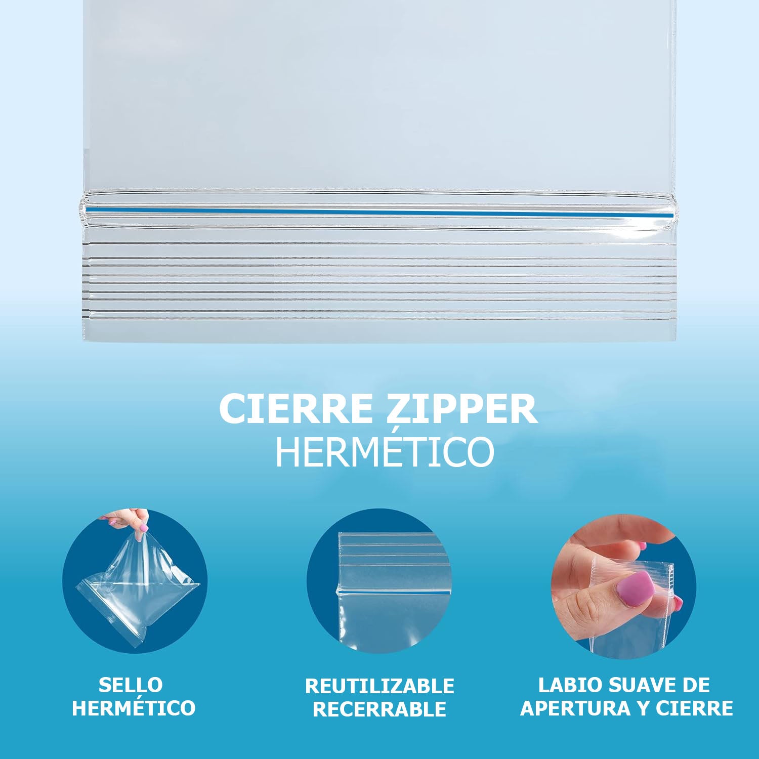 Bolsas con cierre zipper | todas las medidas | 100 unidades