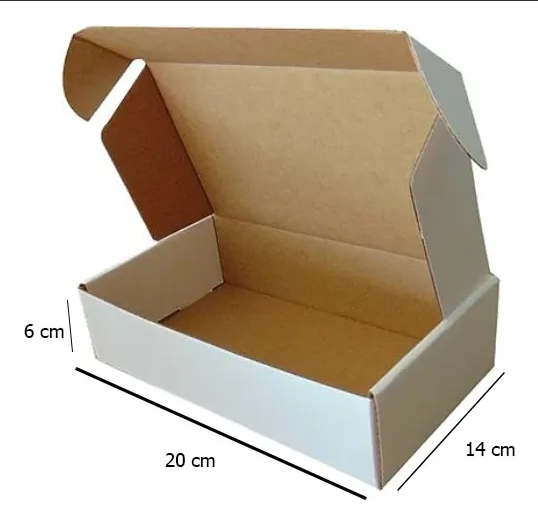 Caja de cartón autoarmable | 20x14x6 | multiuso | blanco