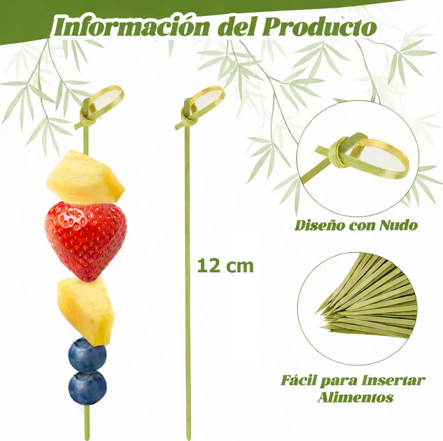 Brocheta pincho de bambú | 12cm | 500 unidades