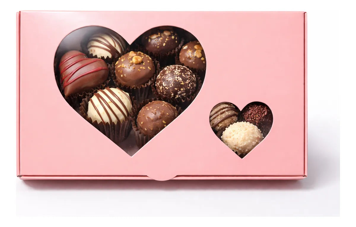 Cajas autoarmables para regalo corazón | 25x15x7 | rosa claro | 10 unidades