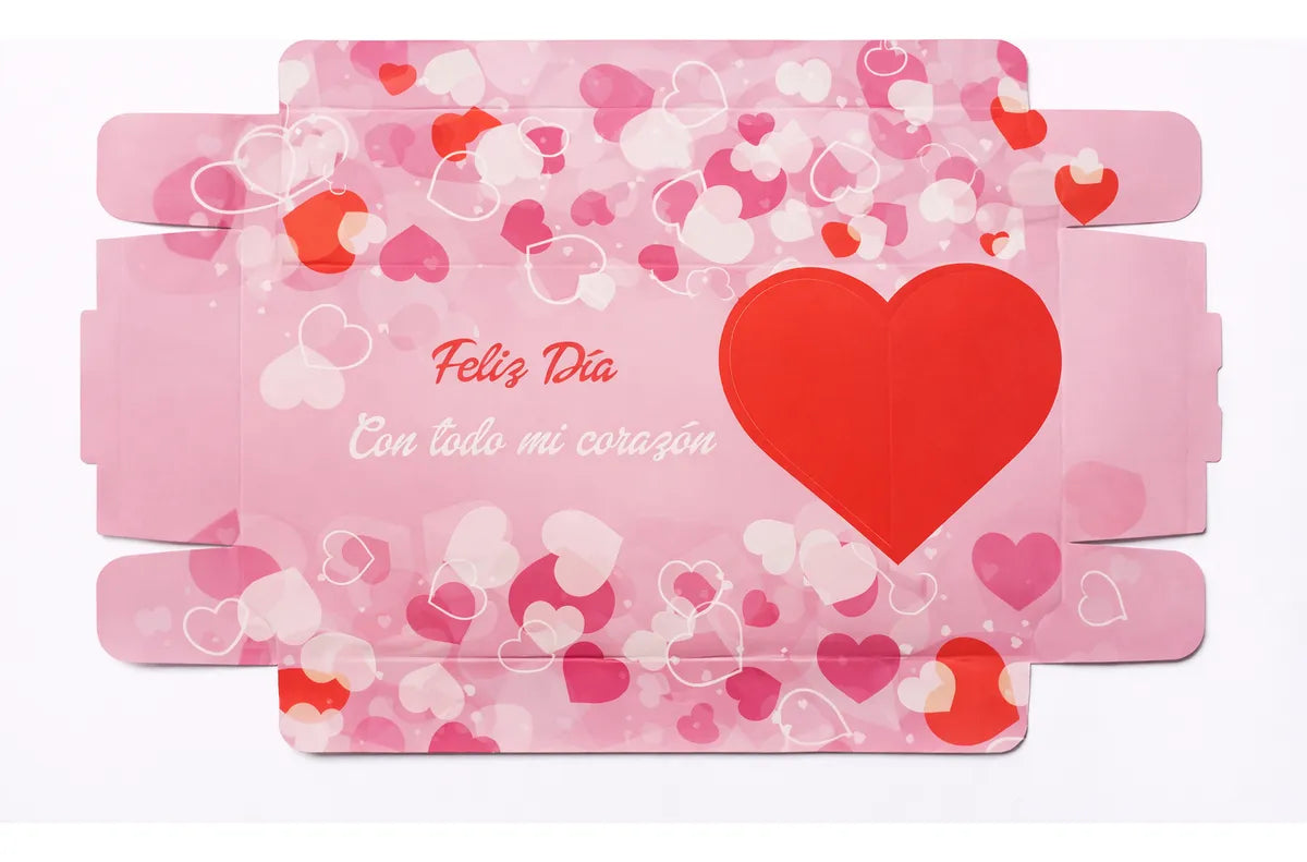 Cajas autoarmables para regalo corazón | 25x15x7 | rosa | 10 unidades