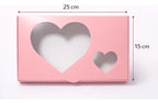Cajas autoarmables para regalo corazón | 25x15x7 | rosa claro | 10 unidades