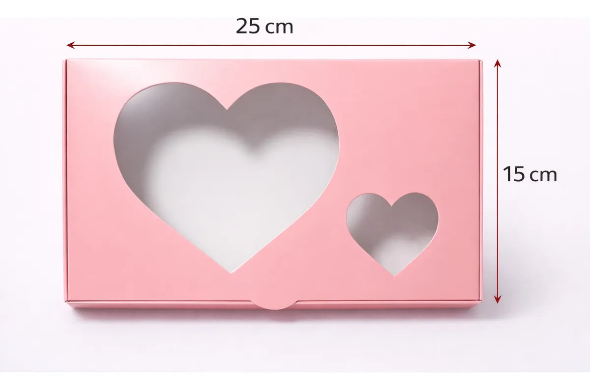 Cajas autoarmables para regalo corazón | 25x15x7 | rosa claro | 10 unidades