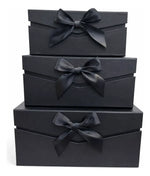Cajas de lujo con lazo - Set 3 unidades - cierre magnético - negro - foto 2
