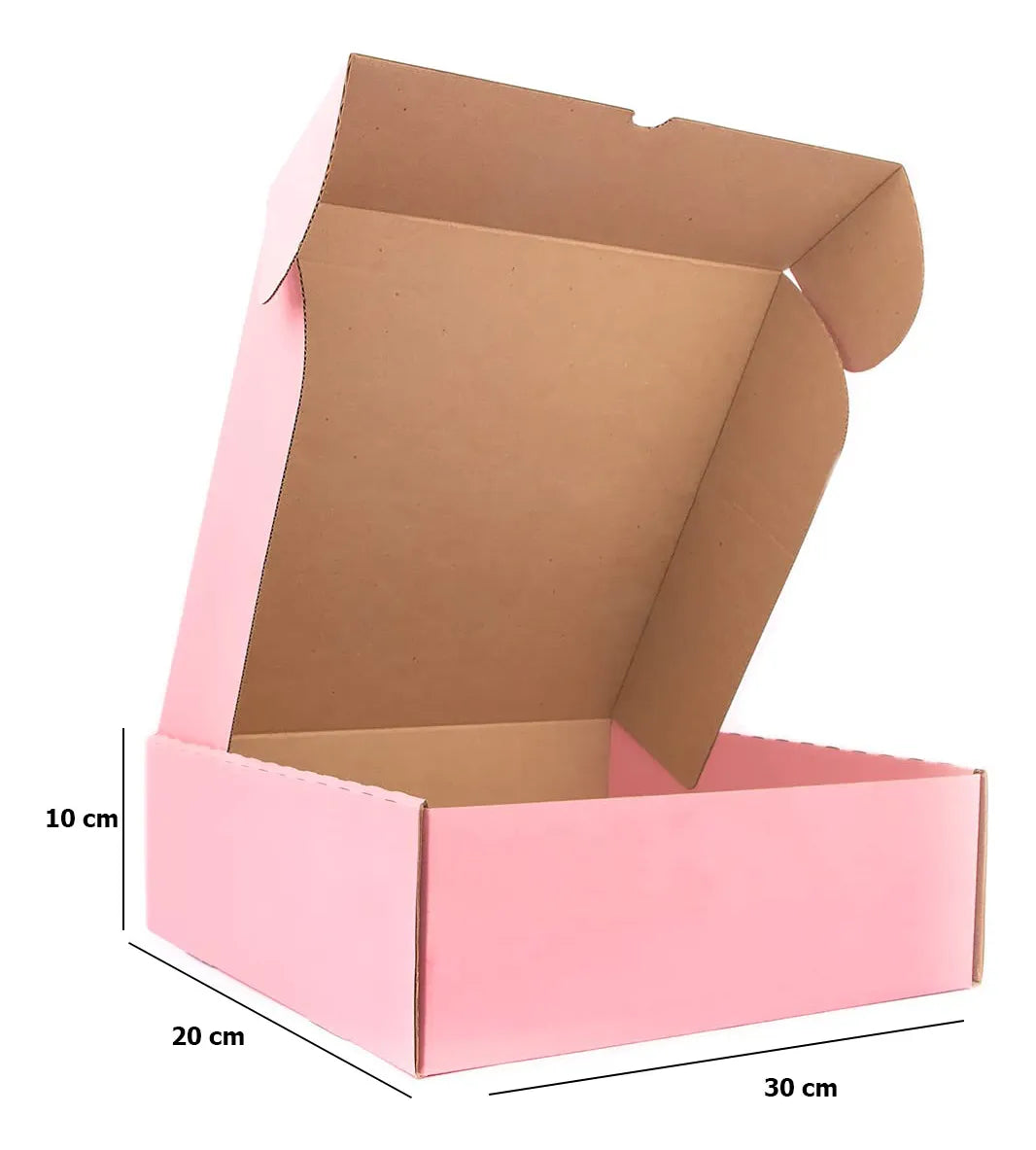Caja de cartón kraft autoarmable | 30x20x10 | multiuso | rosa