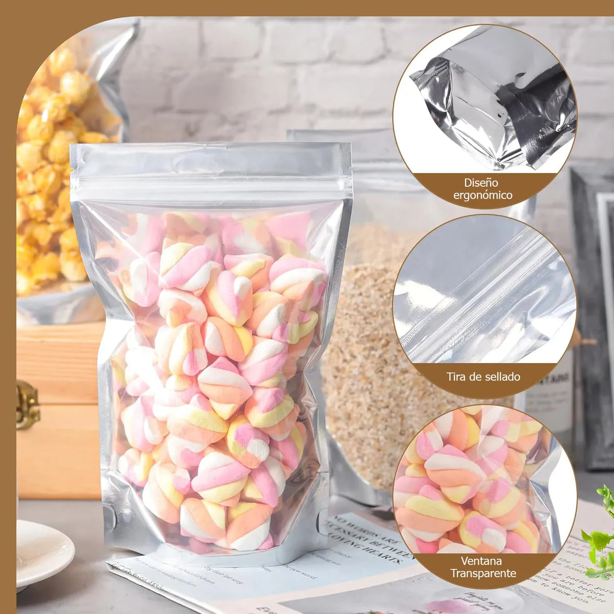 Bolsas Doypack | 9x15 | aluminio | cierre zipper