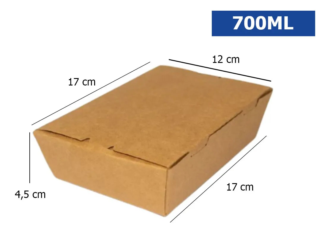 Cajas kraft | 700ml | marrón claro | 25 unidades