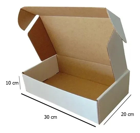 Caja de cartón autoarmable | 30x20x10 | multiuso | blanco