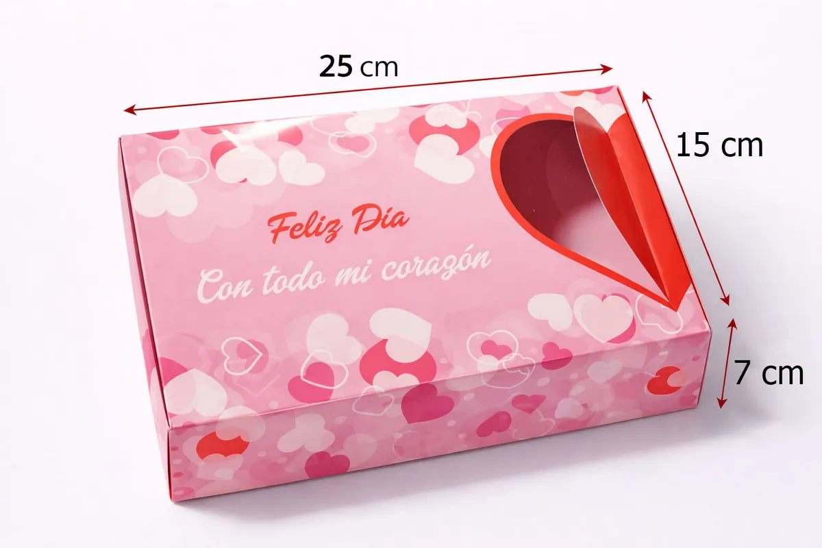 Cajas autoarmables para regalo corazón | 25x15x7 | rosa | 10 unidades