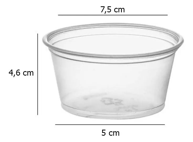 Pocillo degustador salsero | 4oz | transparente | 500 unidades