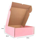 Caja de cartón kraft autoarmable | 30x20x6 | multiuso | rosa