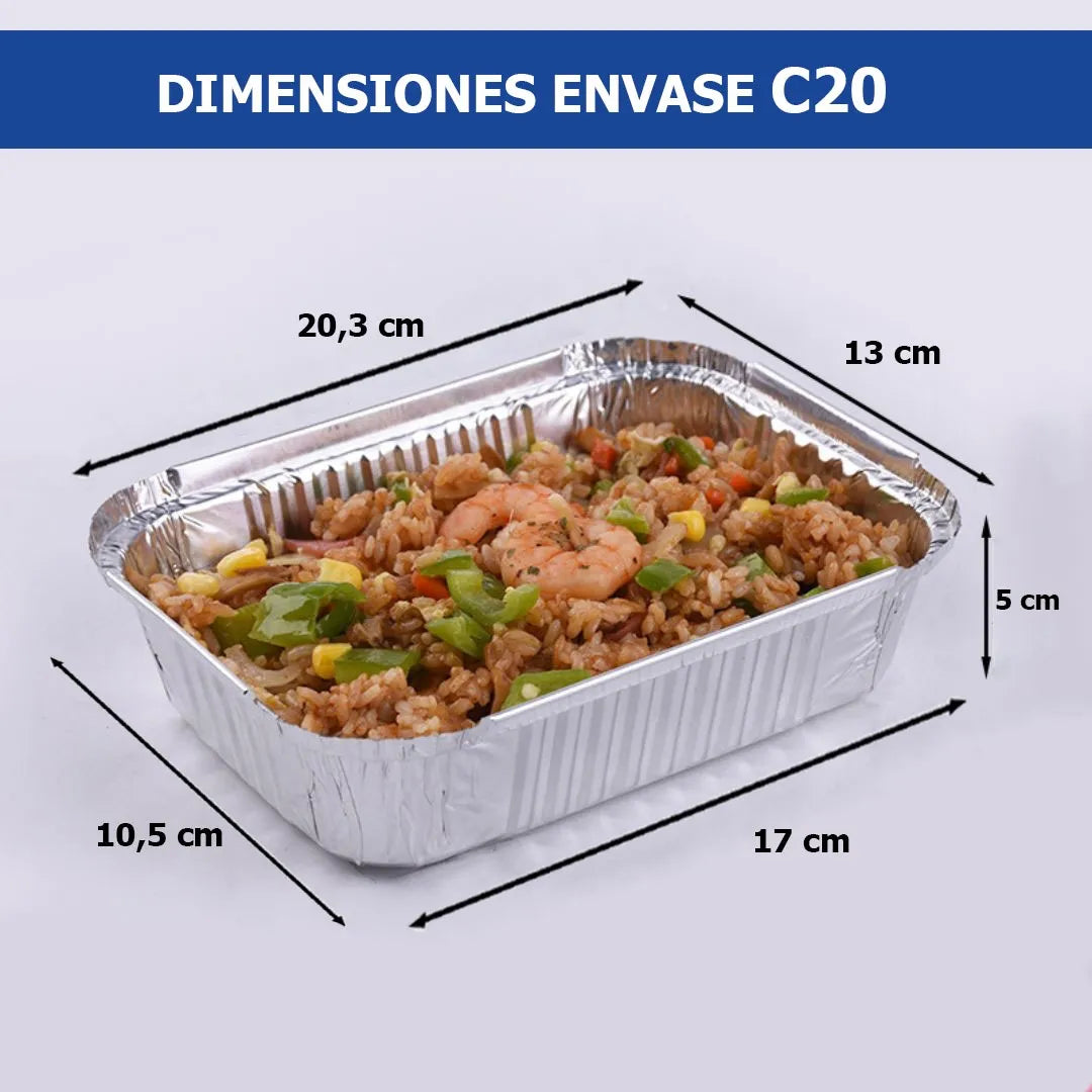 Contenedor envase aluminio C20 | 20 unidades