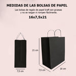 Bolsas de papel kraft con manillas - 16x21 - negro - 100 unidades - foto 2