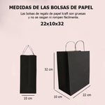 Bolsas de papel kraft con manilla - 22x32 - negro - 100 Unidades - foto 2