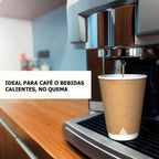 Vasos desechable polipapel con tapa negra | 12oz | doble capa | 100 unidades