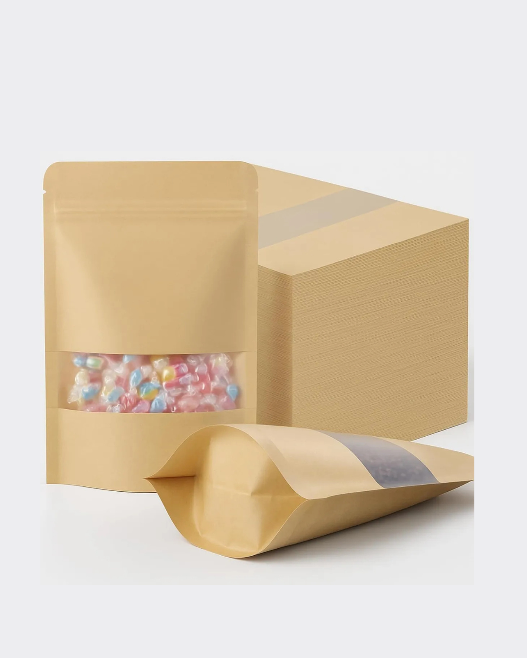 Bolsas de Papel Kraft Cambucho Saco 18x7x49 cm | Antigrasa Alimentos