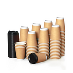 Vasos desechable polipapel con tapa negra | 12oz | doble capa | 100 unidades