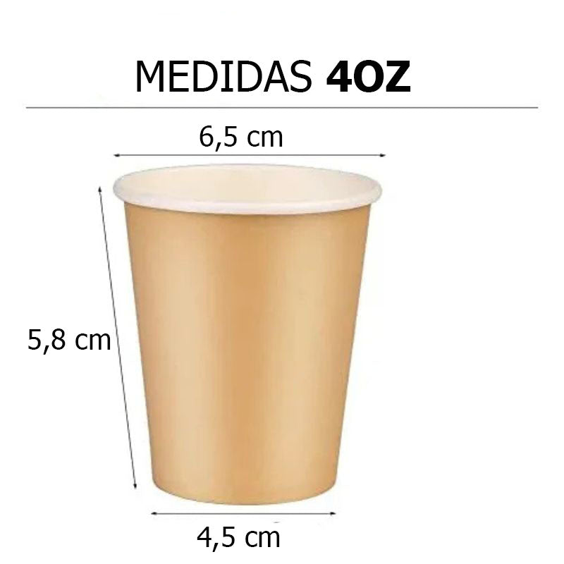 Vasos desechables polipapel | 4oz | 1 Capa | 500 unidades