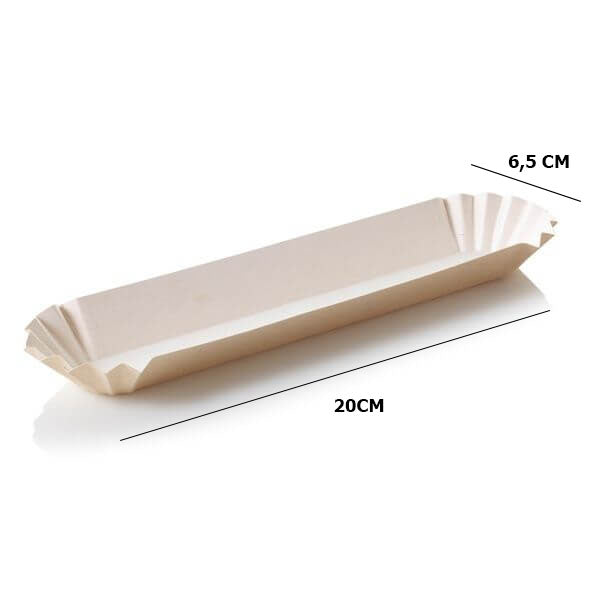 Canoa Porta Completos Hot Dog Pequeña 20x6,5 (500 unidades)