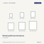 Guía de medidas: Bolsas plásticas de basura | 100 unidades