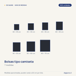 Guía de medidas: Bolsas tipo camiseta | plástico | negro | 500 unidades