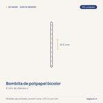 Guía de medidas: Bombilla de polipapel bicolor | 6mm | 100 unidades