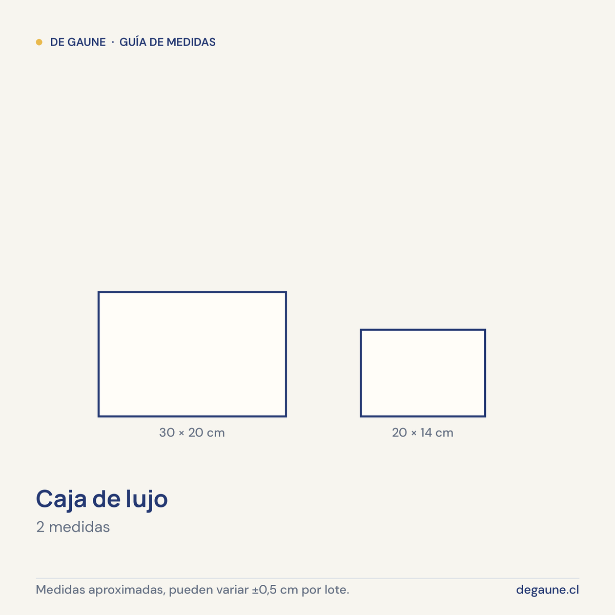 Guía de medidas: Caja de lujo | cierre magnético | variedad de colores