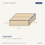 Guía de medidas: Cajas kraft | 700ml | marrón claro | 25 unidades
