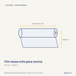 Guía de medidas: Film alusa rollo para cocina | 30cm X 300mts | plástico