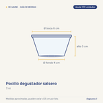 Guía de medidas: Pocillo degustador salsero | 2oz | plástico | transparente