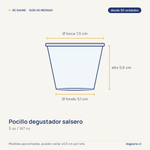 Guía de medidas: Pocillo degustador salsero | 5oz | plástico | transparente