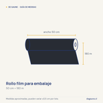 Guía de medidas: Rollo film para embalaje | 180mts | plástico | negro