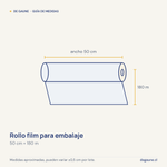 Guía de medidas: Rollo film para embalaje | 180mts | transparente