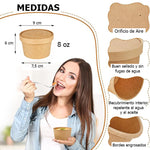 Pote kraft con tapa - 8oz - 100 unidades - foto 2