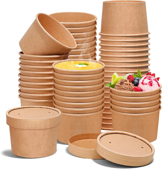 Pote Kraft Con Tapa 8oz
