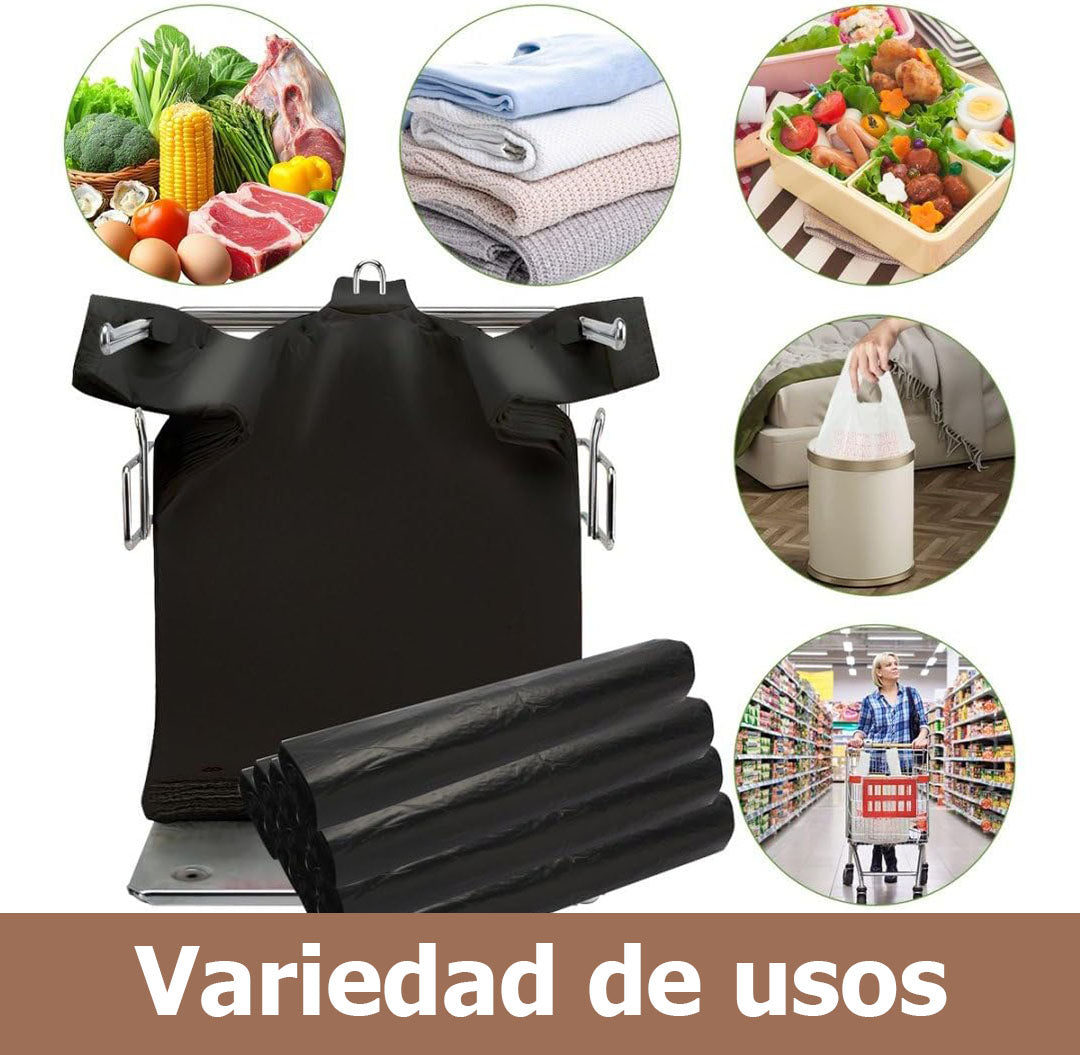 Bolsas tipo camiseta | plástico | negro | 500 unidades