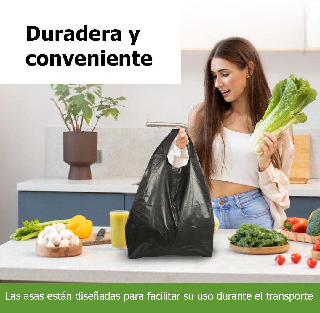 Bolsas Tipo Camiseta Plásticas Negro (500 unidades)
